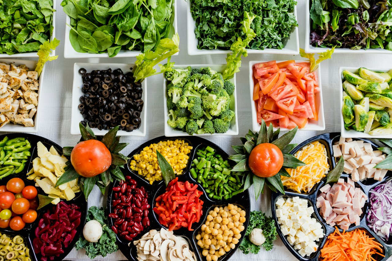 Alimentos y vegetales para catálogo