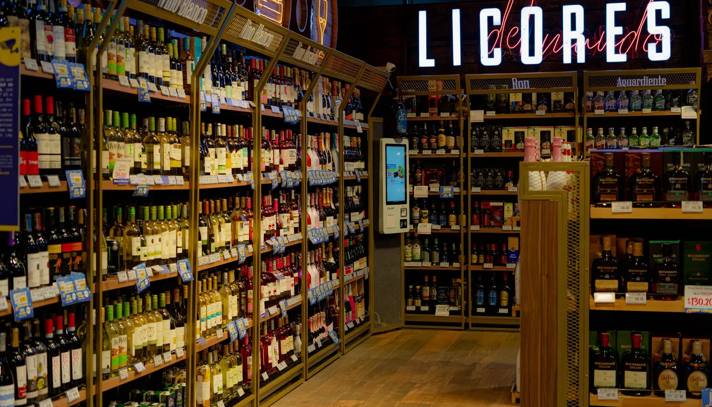 Exhibición de productos en un comercio